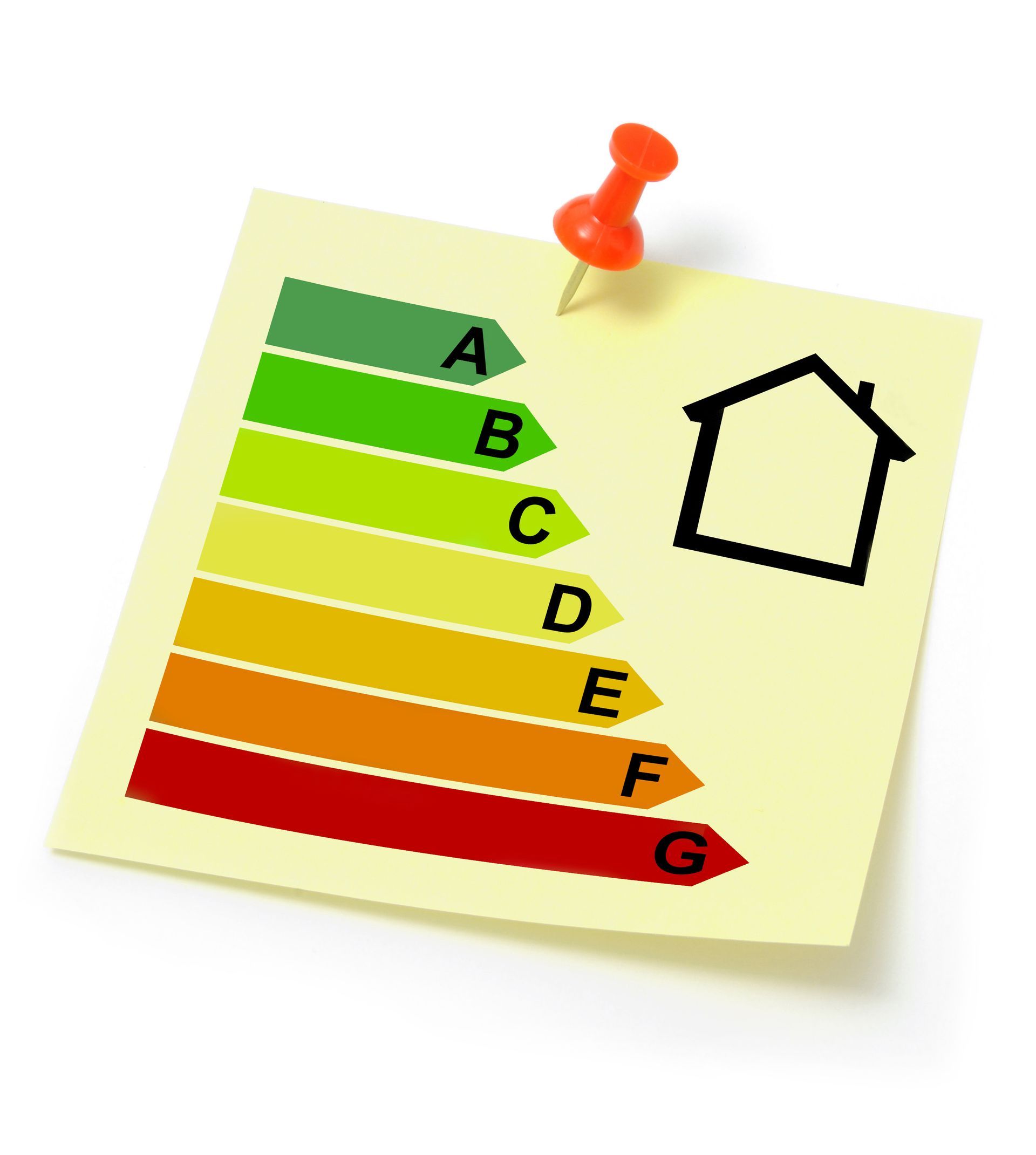 Étiquette d'évaluation de l'efficacité énergétique avec une icône de maison.