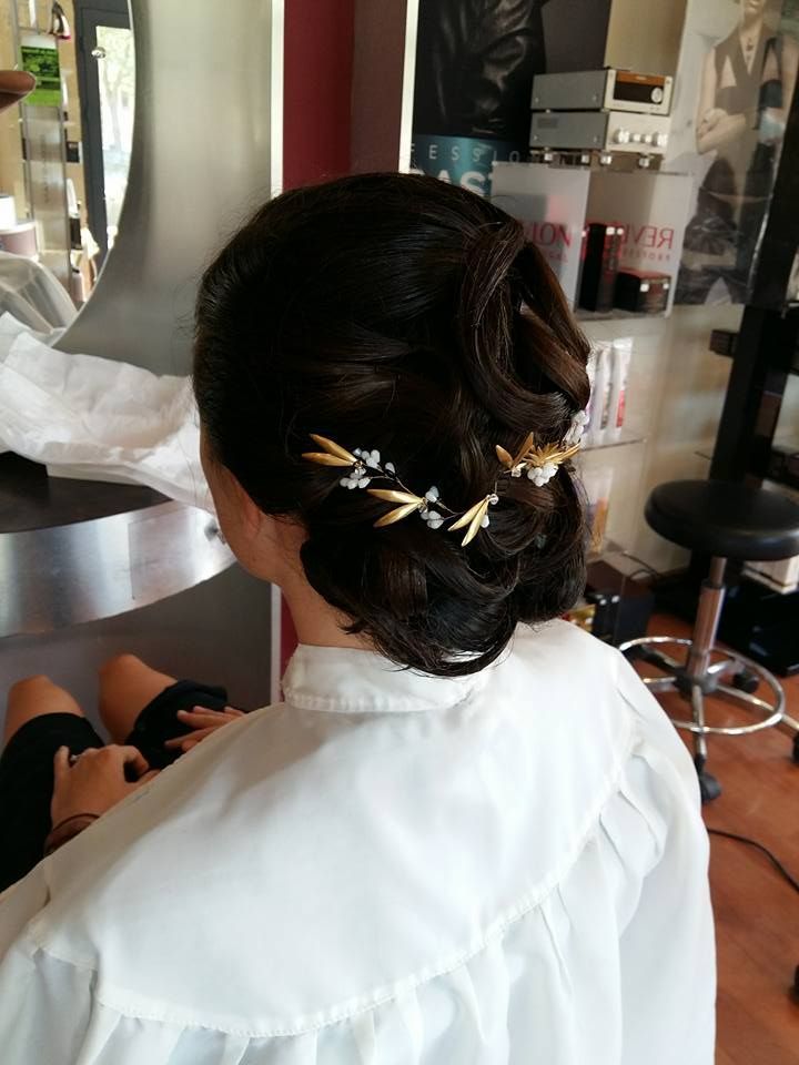 Coiffure chignon couronne