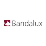 Logotipo de Bandalux: un cuadrado granate con una forma de onda estilizada junto a la palabra 