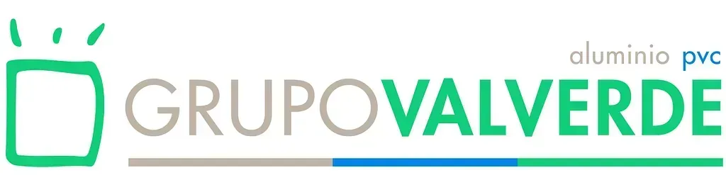 Logotipo para Grupo Valverde, empresa, que presenta un cuadrado verde con líneas radiales, 