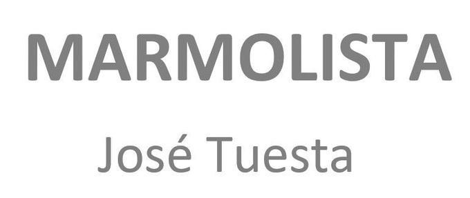 "MARMOLISTA" sobre "Jos&eacute; Tuesta" en texto gris sobre fondo blanco.
