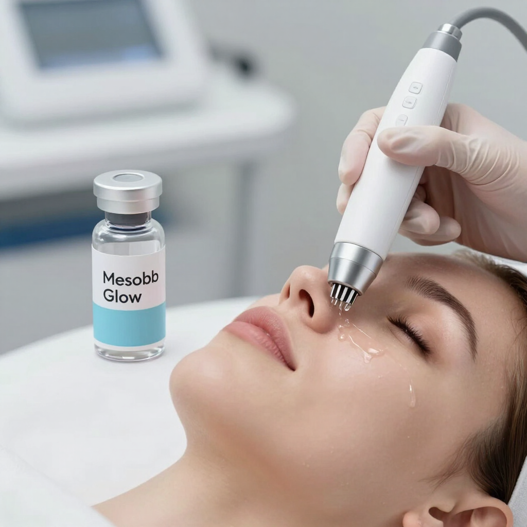 Depilación de las cejas con pinzas doradas durante el arreglo de las cejas.