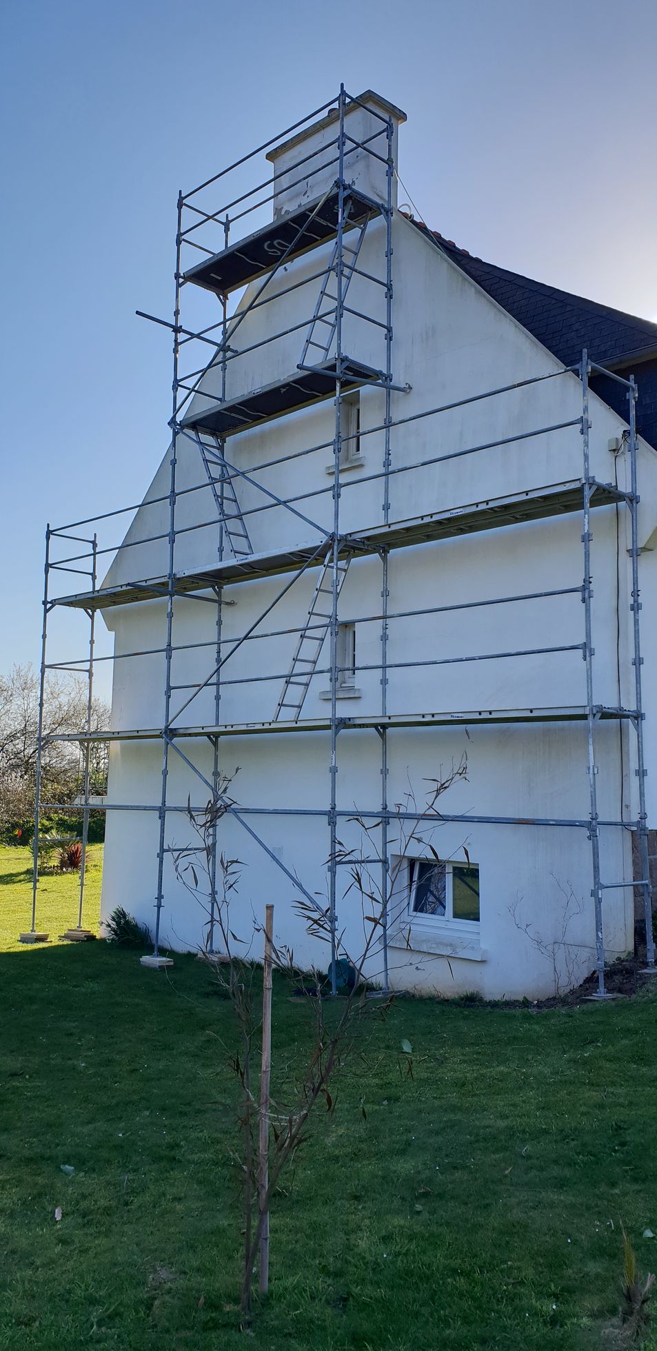 Ravalement d'une façade de coté