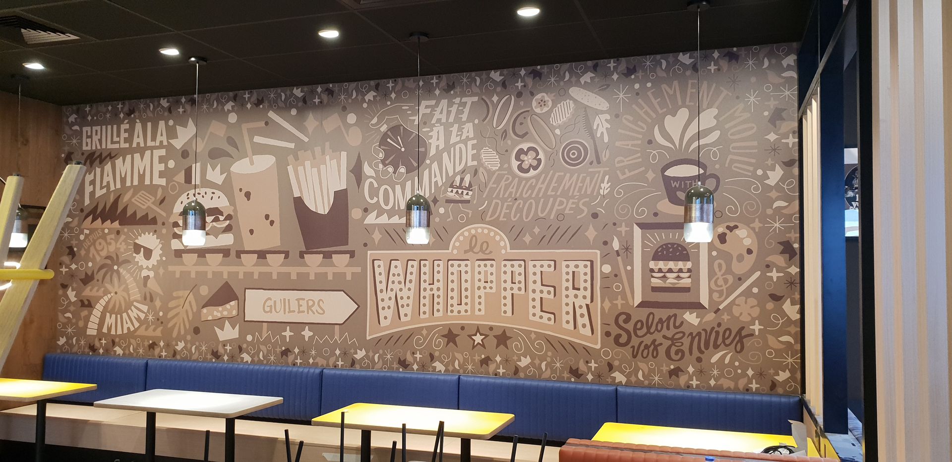 Revetement pour un commerce alimentaire