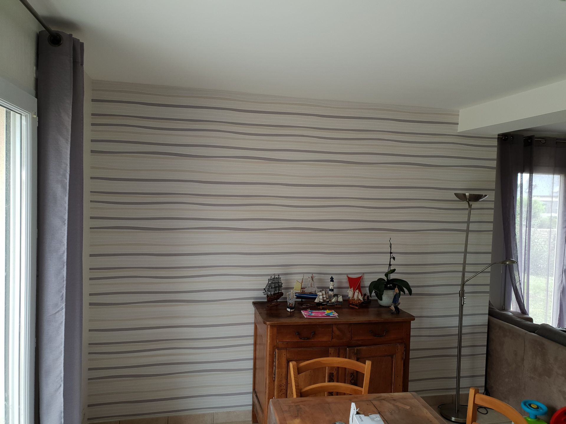 Pose de papier à l'horizontale