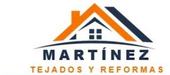 Martínez Tejados y Reformas logo with orange, blue, and gray roof icon