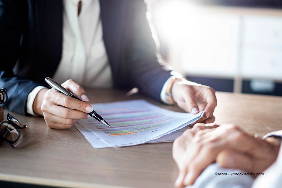 Anwalt bespricht Unterlagen