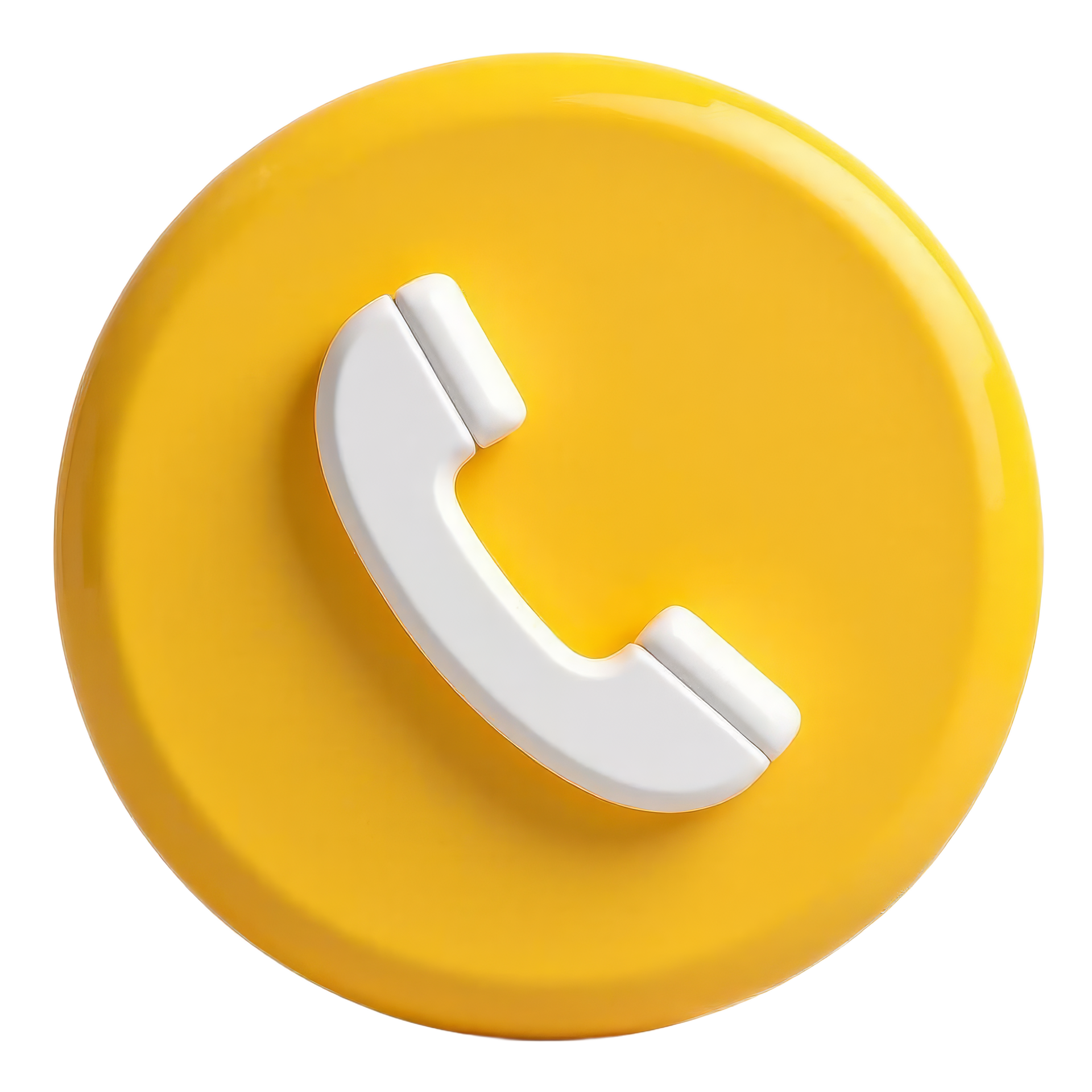 Un rond jaune et un téléphone.