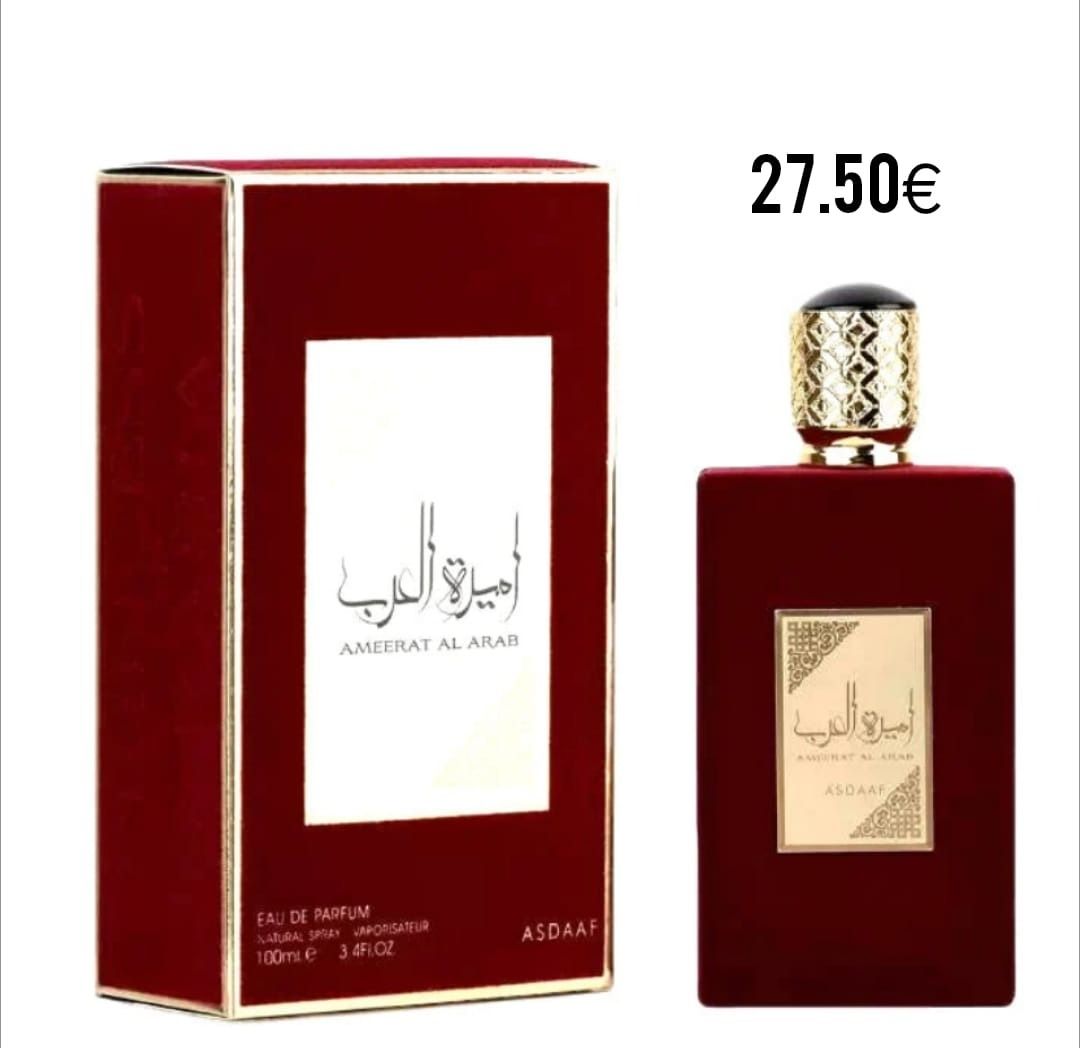 Un frasco de perfume con un precio de 27,50 euros.
