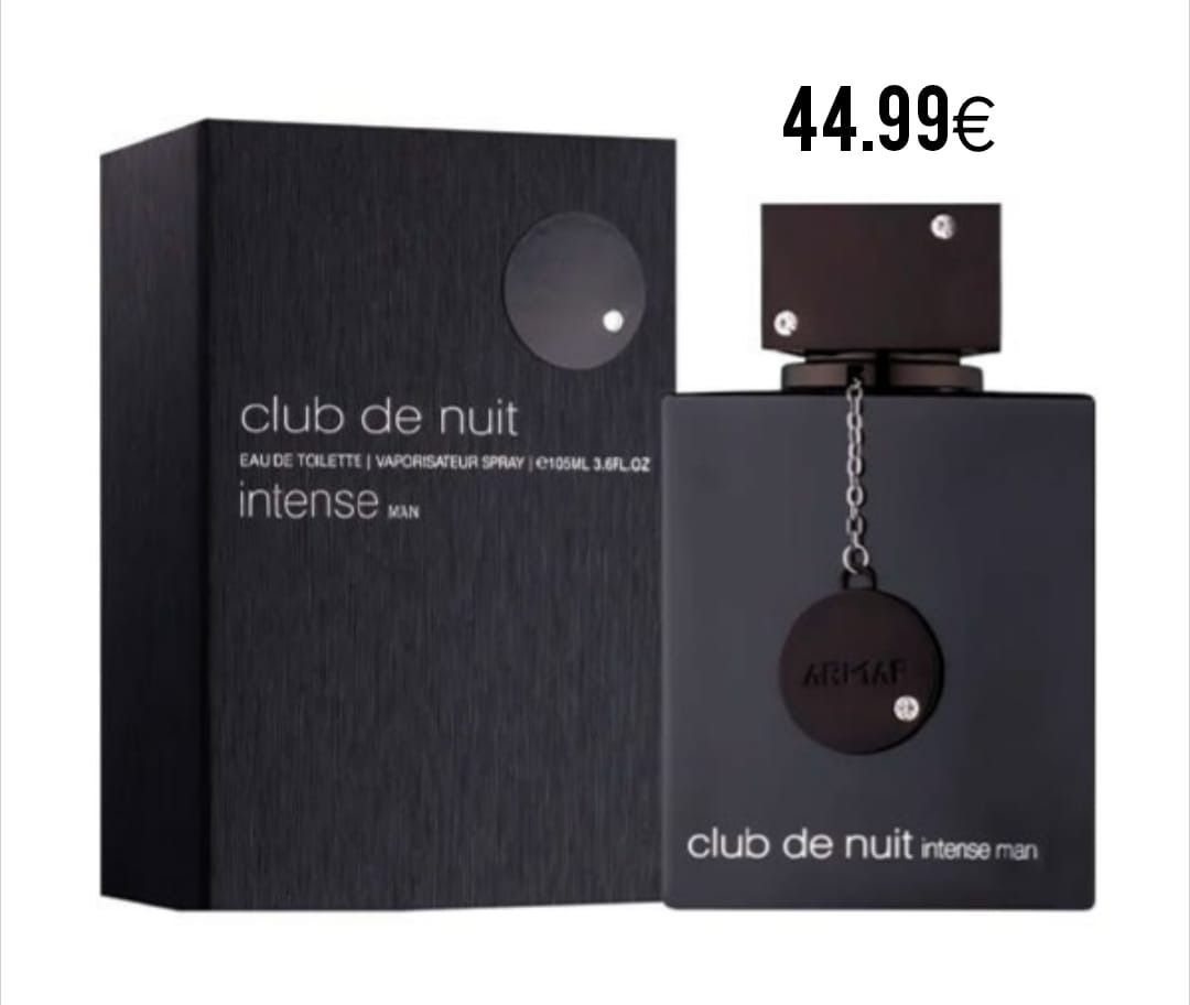 Una botella de colonia intensa Club de Nuit para hombre
