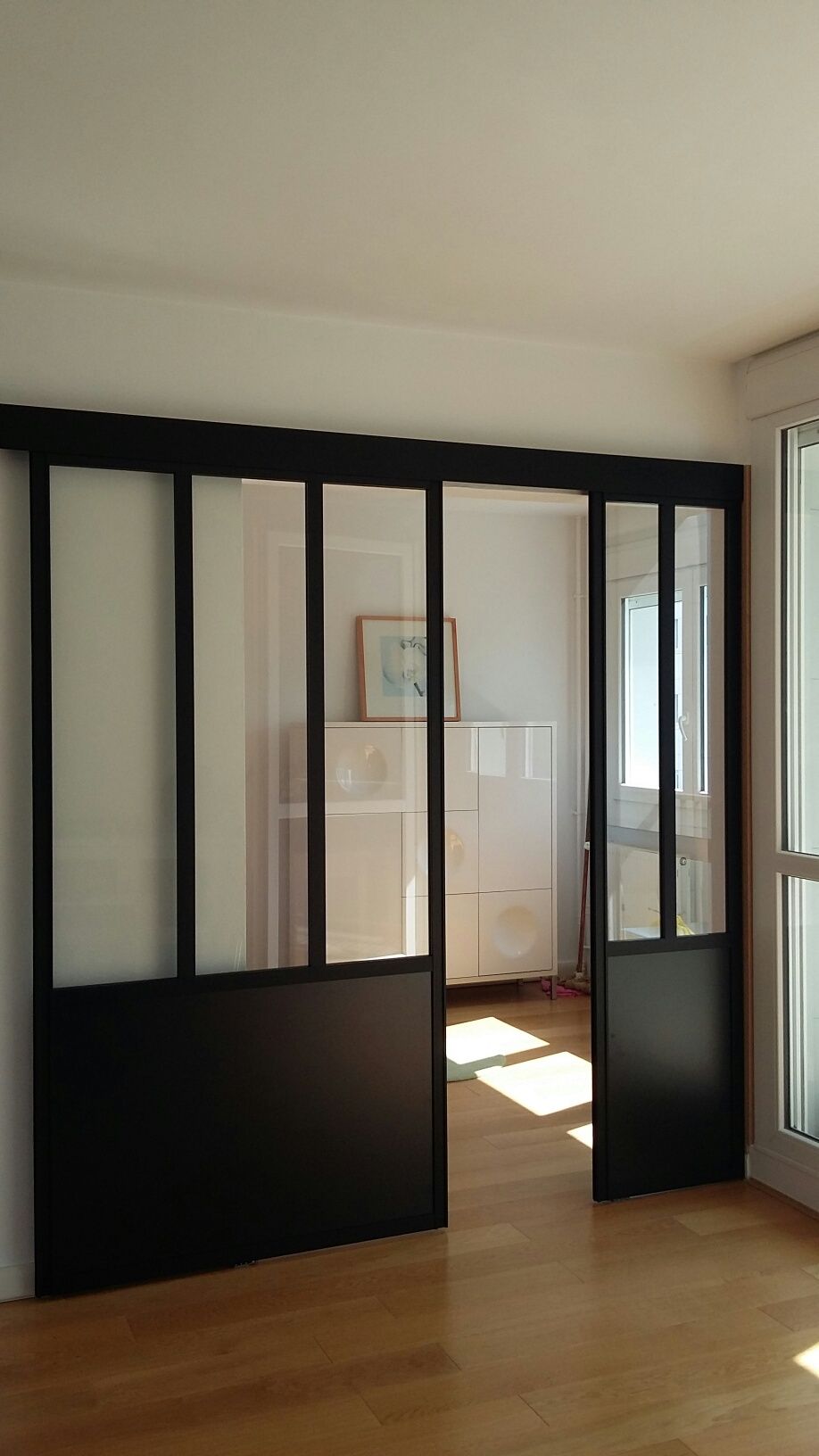 Verrière et séparation sur mesure avec placard et rangement à Nantes.