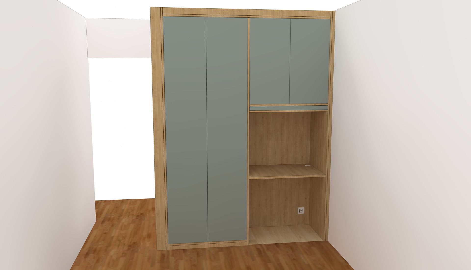 Bureau sur mesure avec placard et rangement à Nantes.