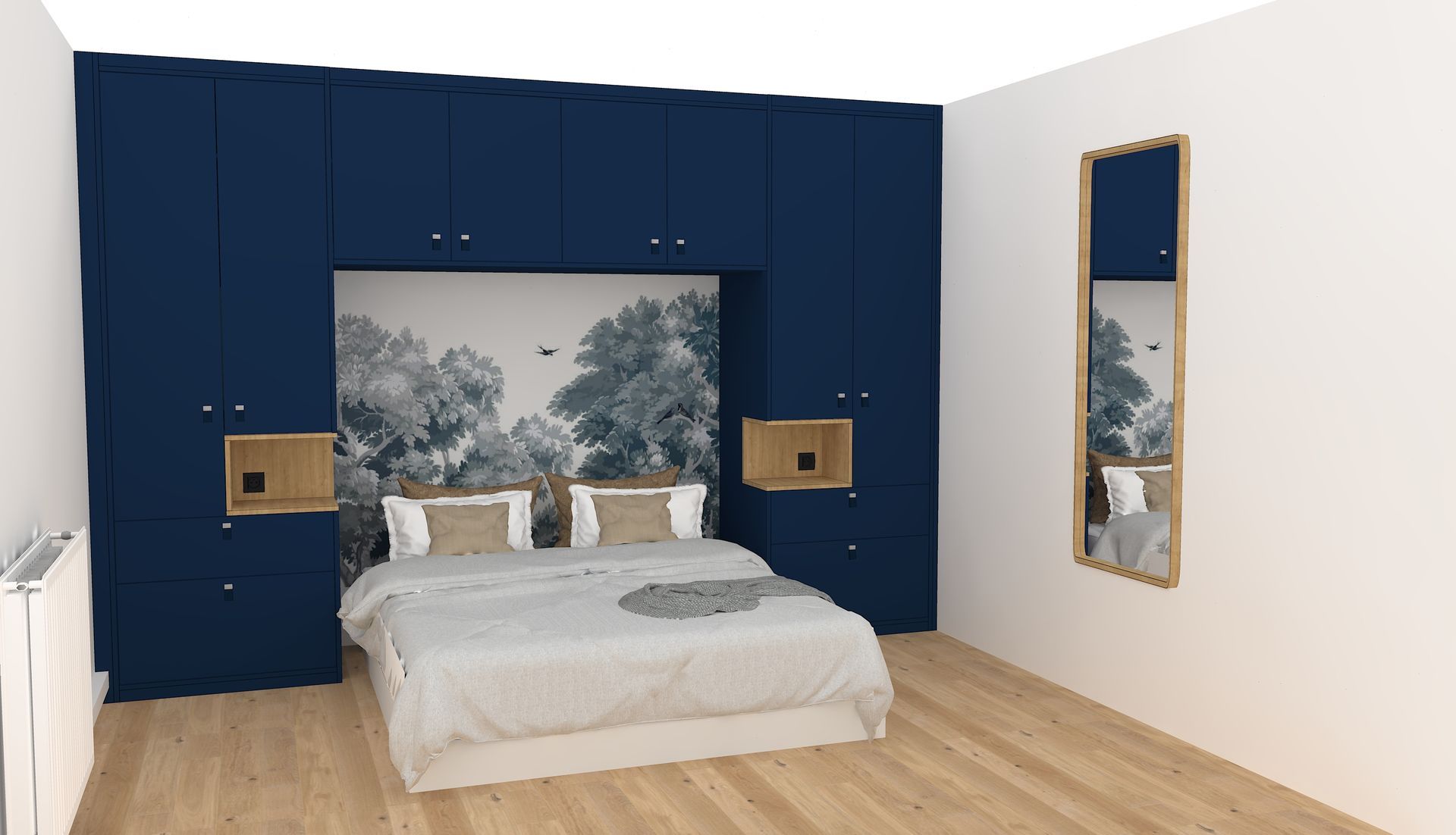 Pont de lit sur mesure avec placard et rangement à Nantes.