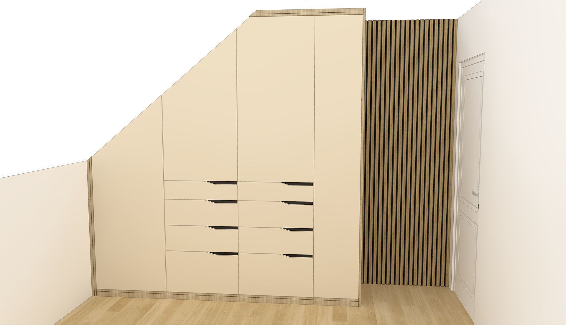 Aménagement sous pente sur mesure à Nantes.