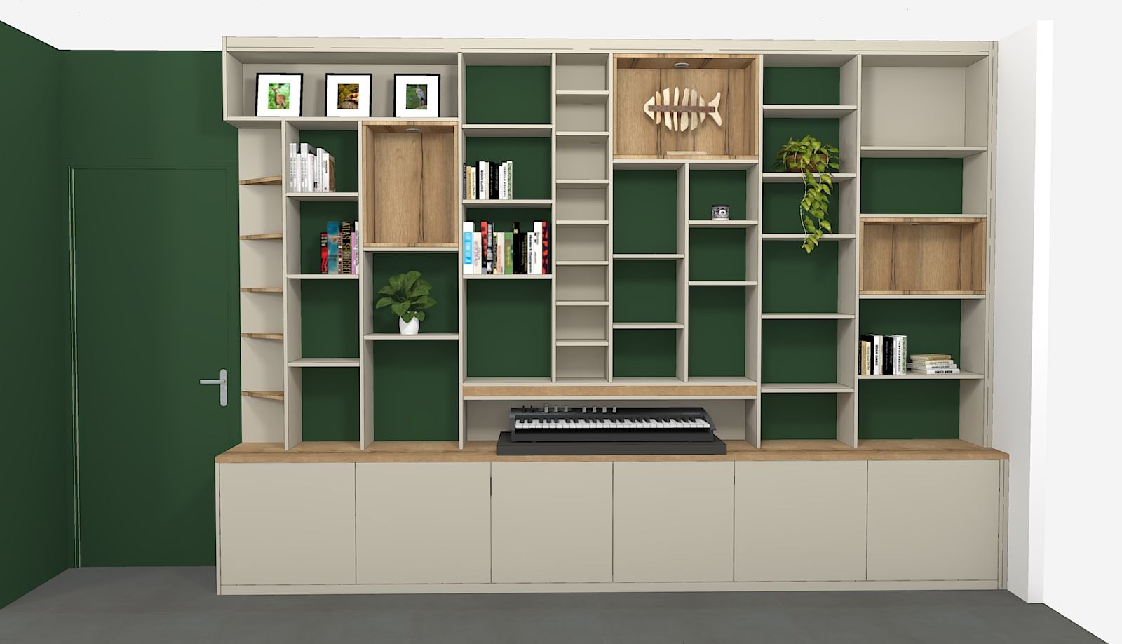 Bibliothèque sur mesure à Nantes avec niche.