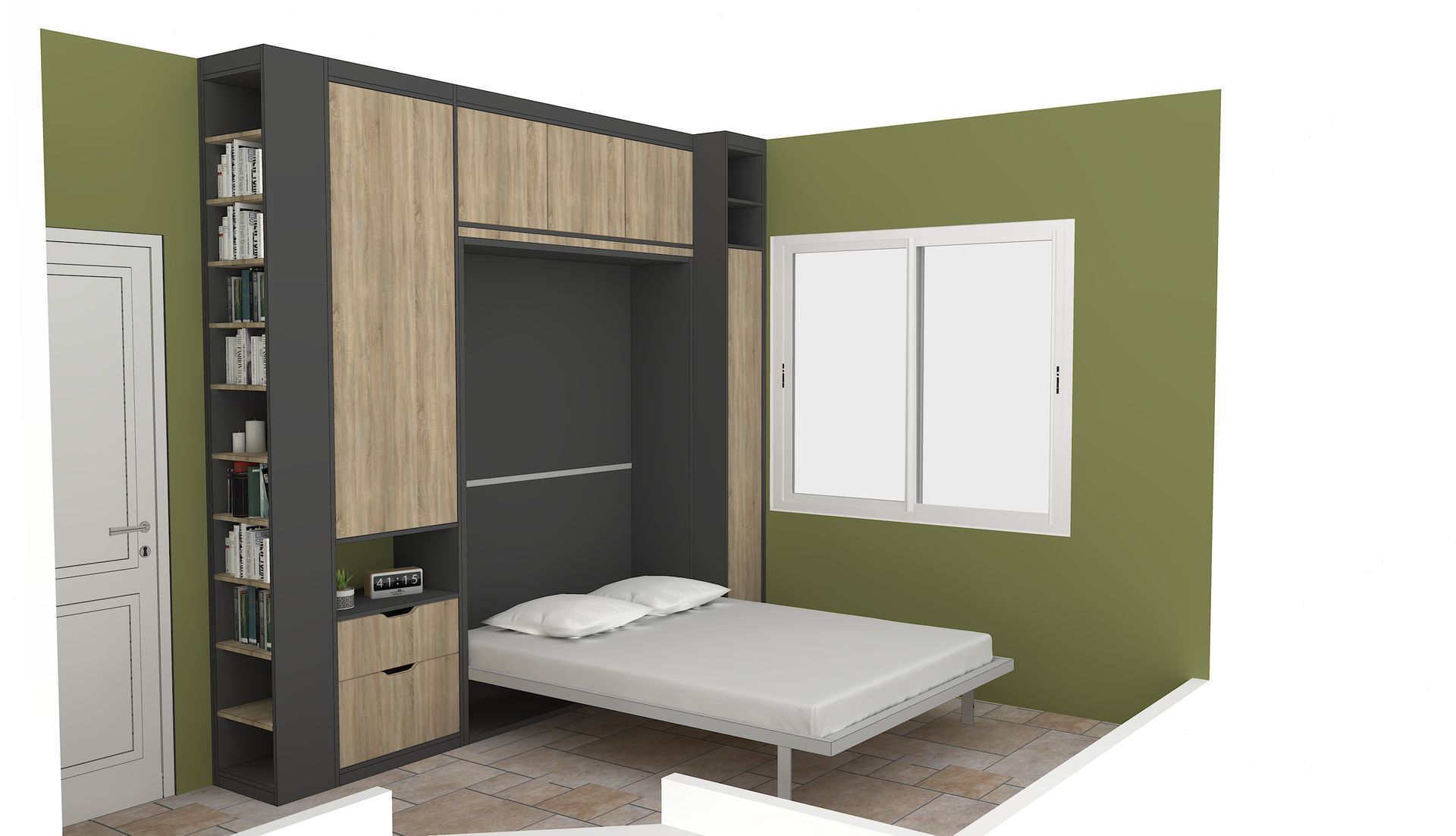 Aménagement sur mesure à Nantes avec lit relevable.