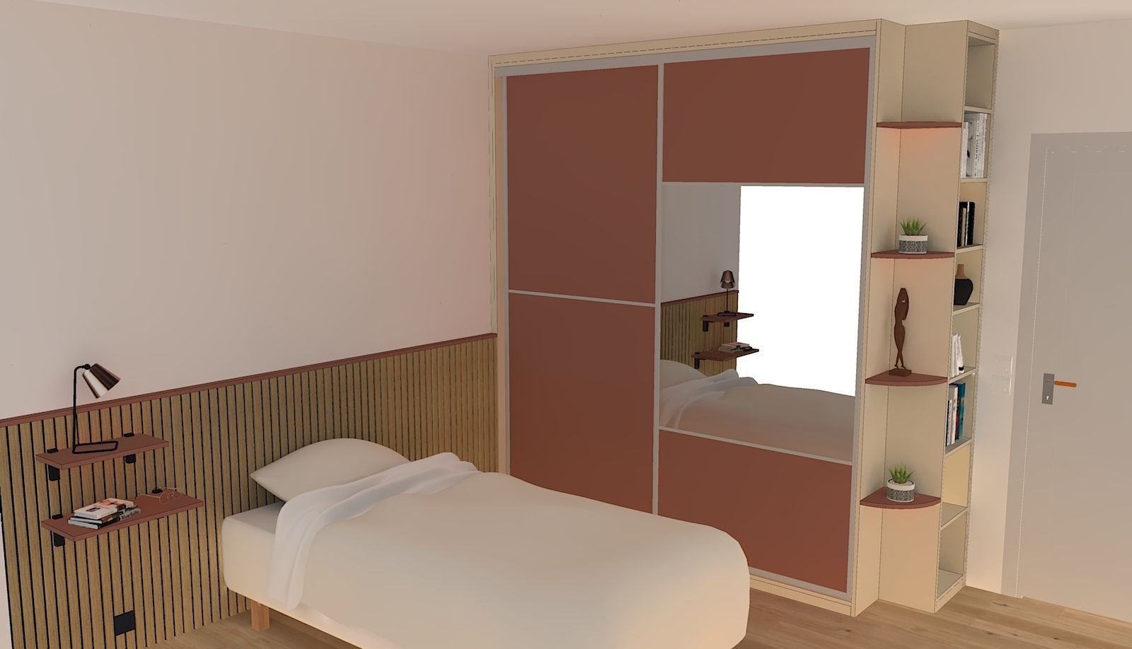 Placard coulissant avec temrinal sur mesure à Nantes.