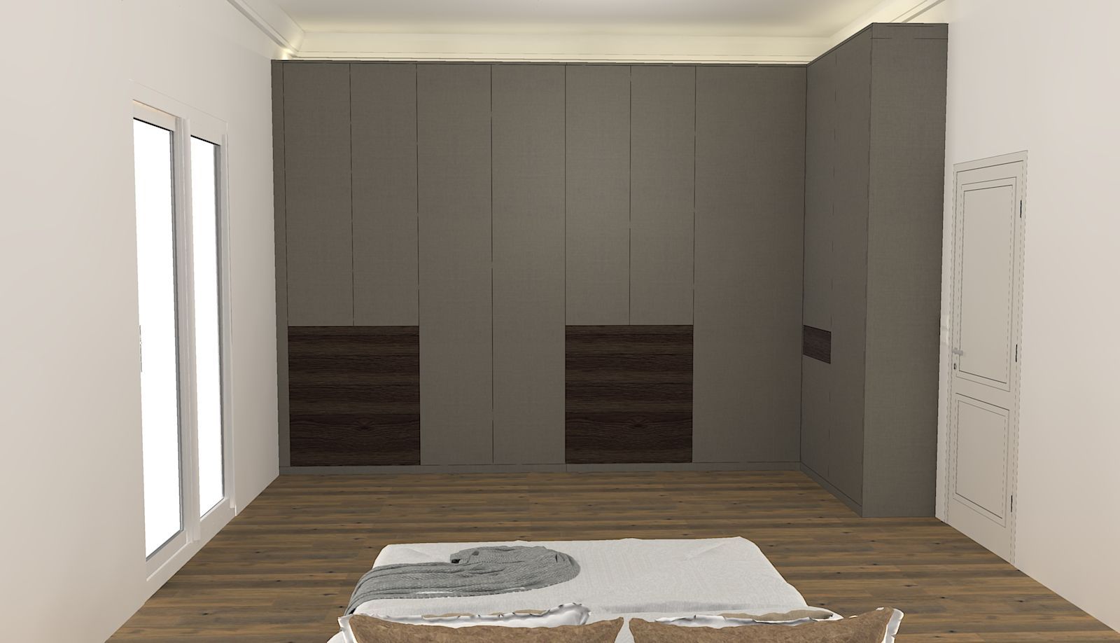 Dressing parental avec LED. Placard sur mesure à Nantes.