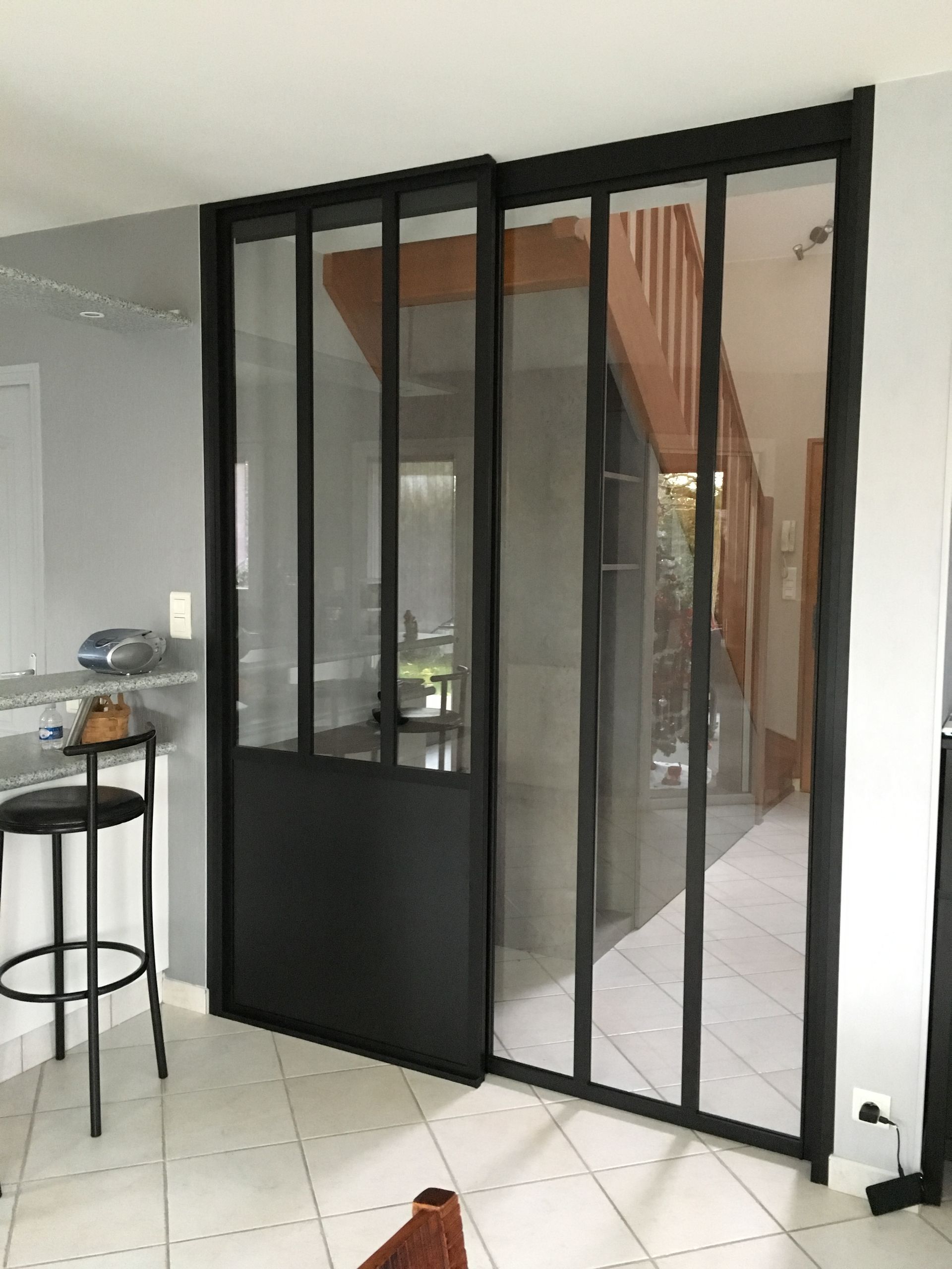 Verrière et séparation sur mesure avec placard et rangement à Nantes.