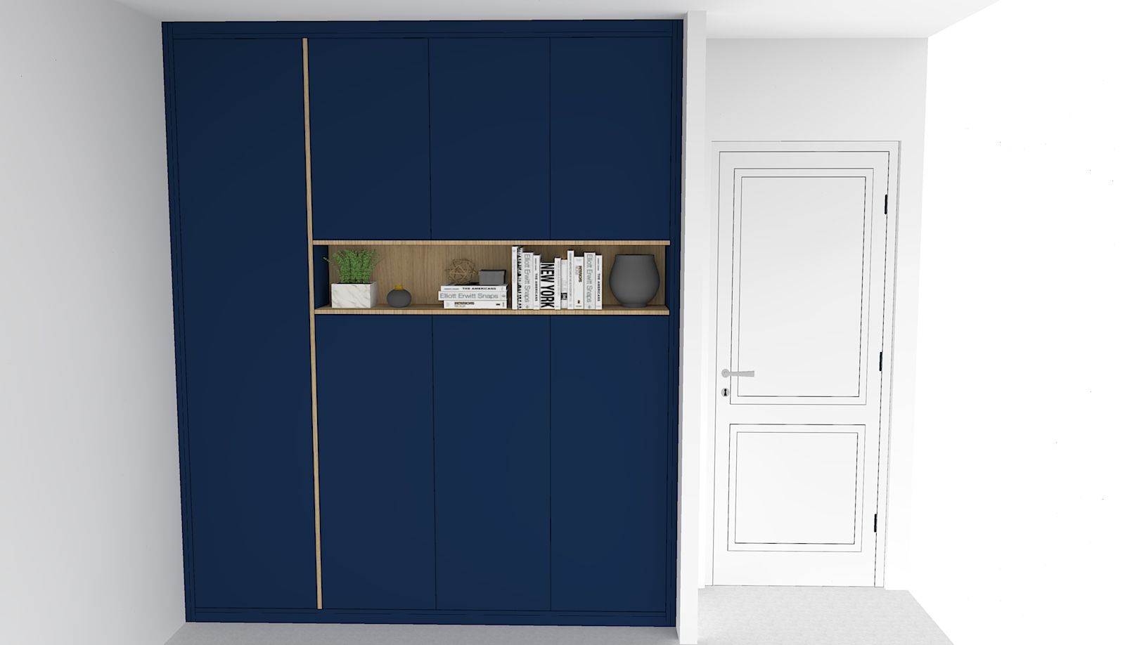 Placard battant sur mesure avec niche. Placard bureau à Nantes.