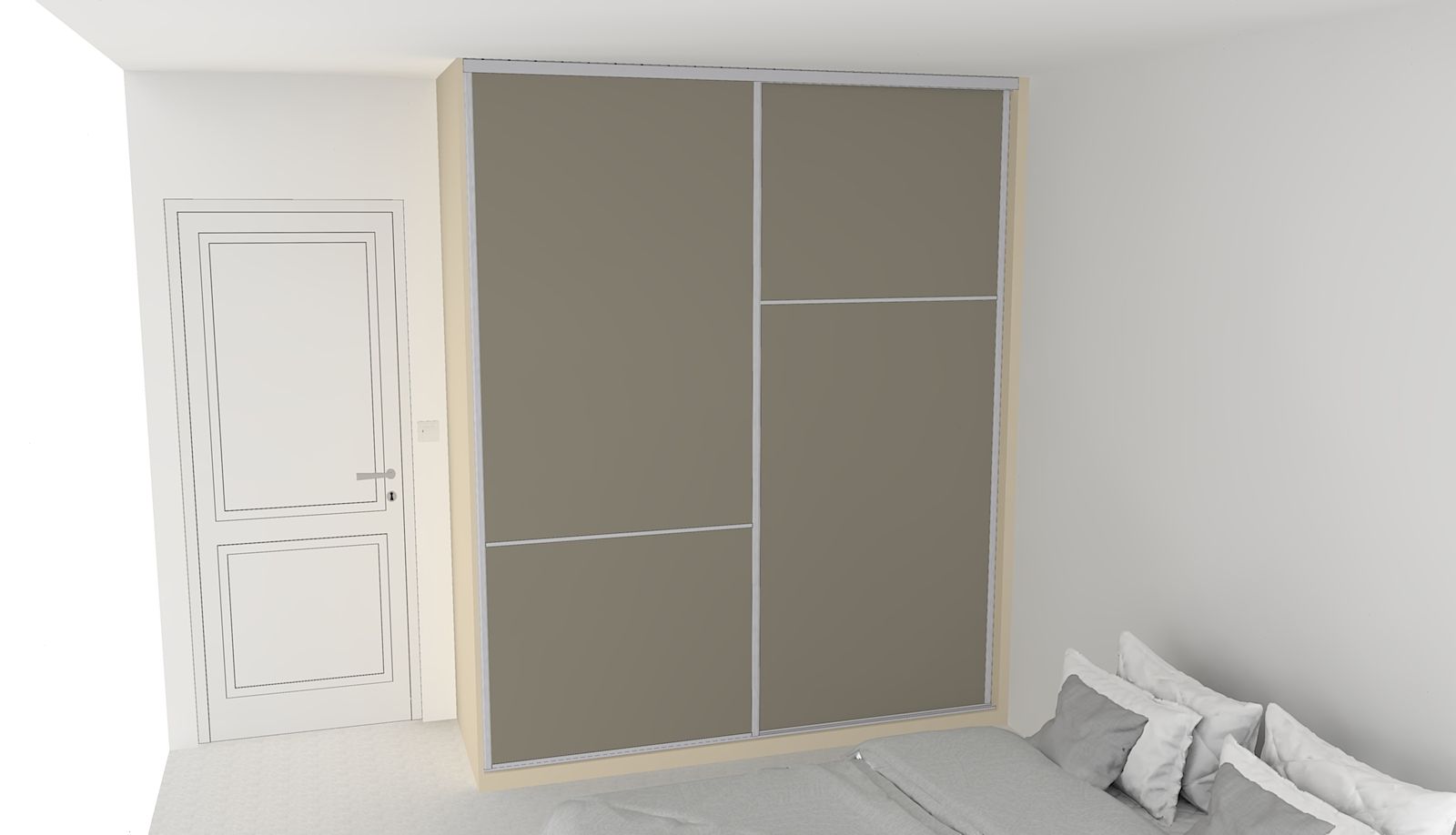 Placard coulissant sur mesure. Dressing parental à Nantes.