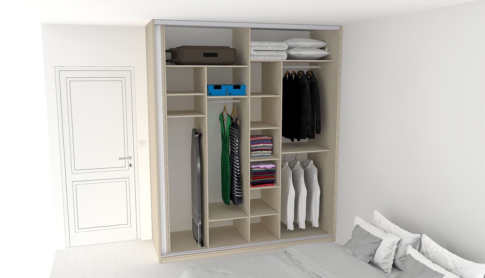 Placard coulissant sur mesure. Dressing parental à Nantes.