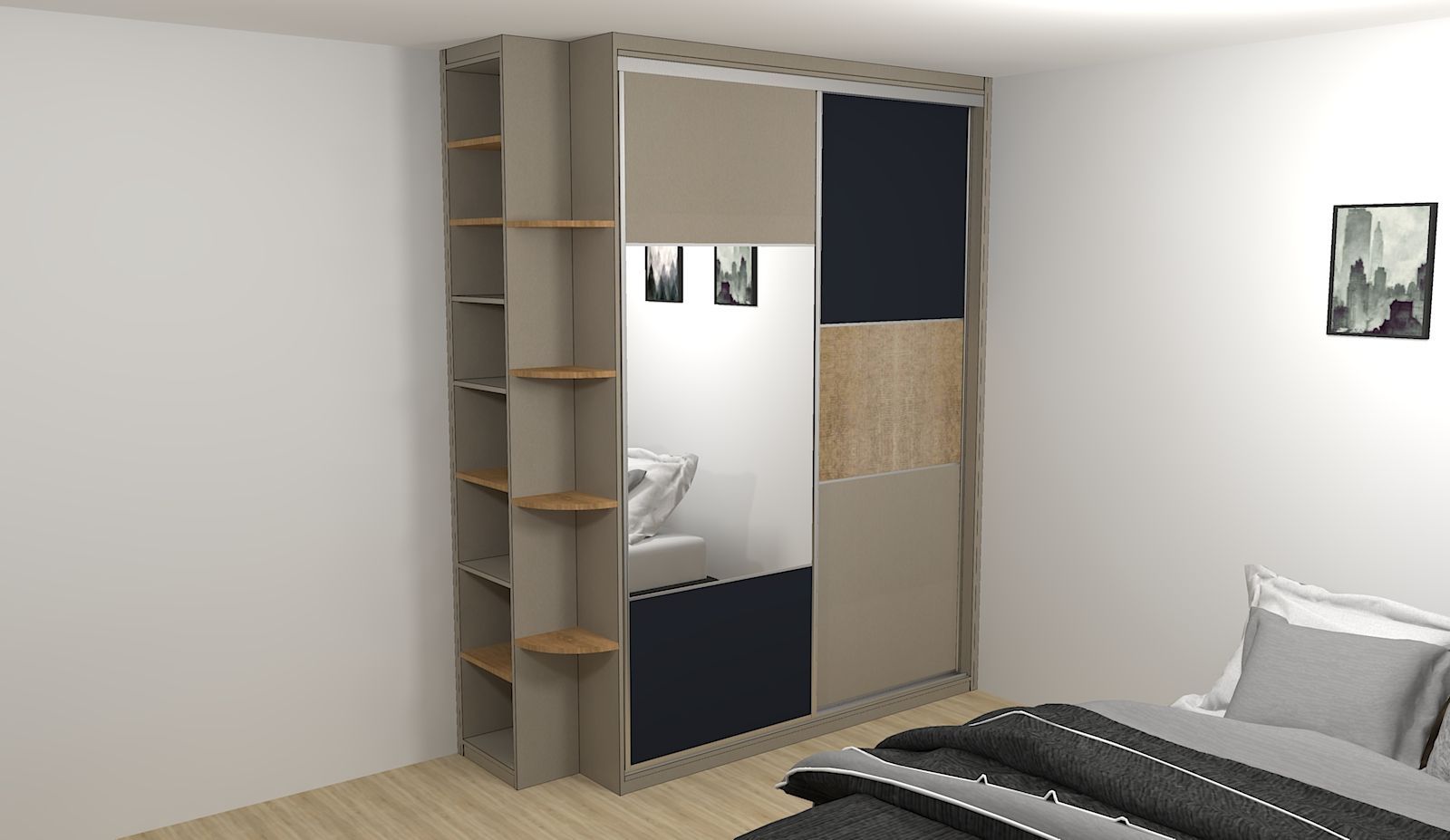 Placard coulissant avec temrinal sur mesure à Nantes.