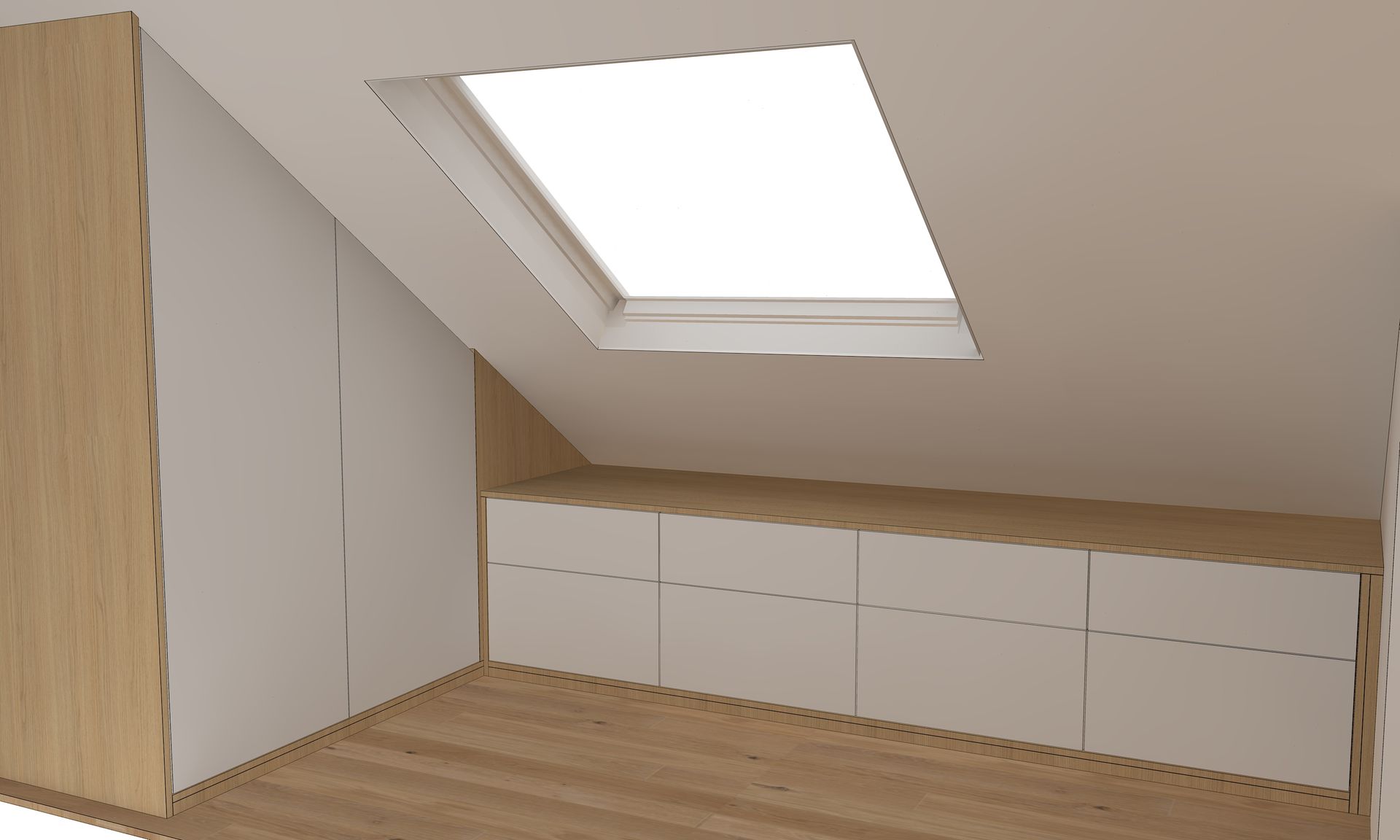 Aménagement sous pente sur mesure à Nantes.