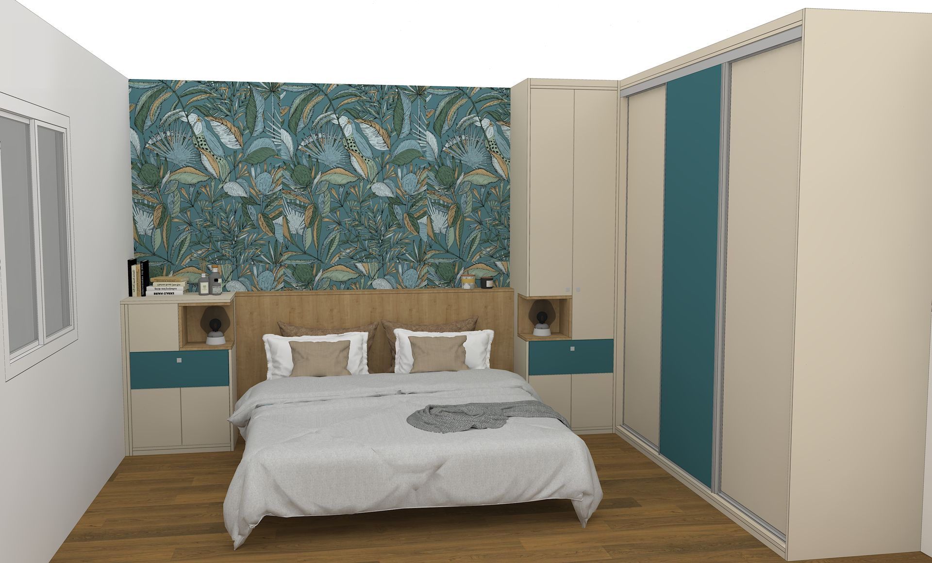 Pont de lit sur mesure avec placard et rangement à Nantes.