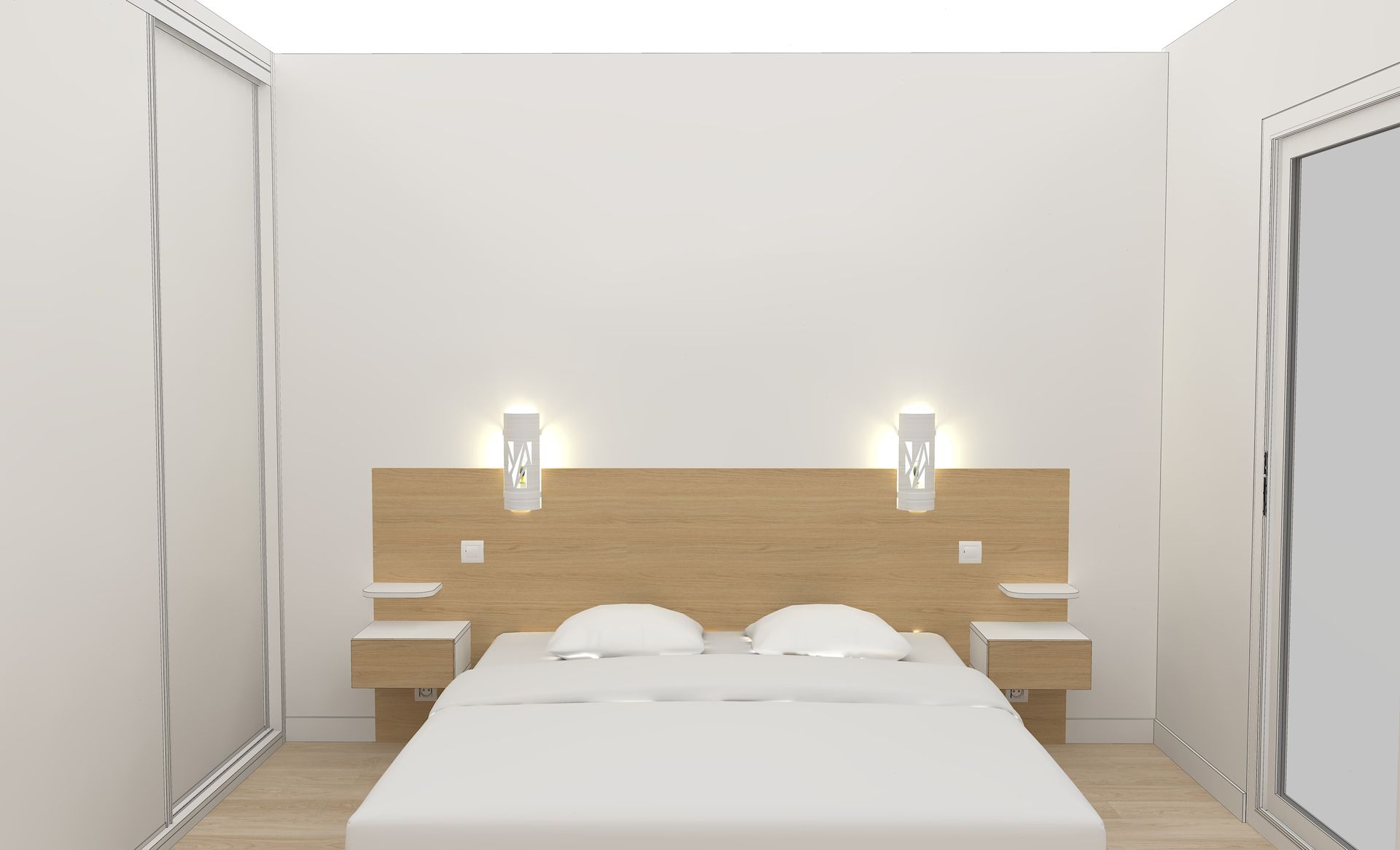 Tête de lit sur mesure avec placard et rangement à Nantes.