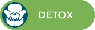 Pulsante verde con l'immagine di mani appoggiate sulla pancia e la scritta Detox