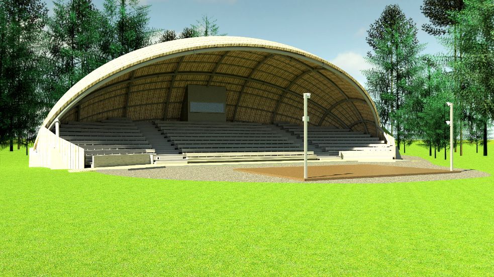 Kesäteatterin katsomo ja katos, Veneskoski