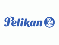 Un logotipo de Pelikan azul sobre un fondo blanco.