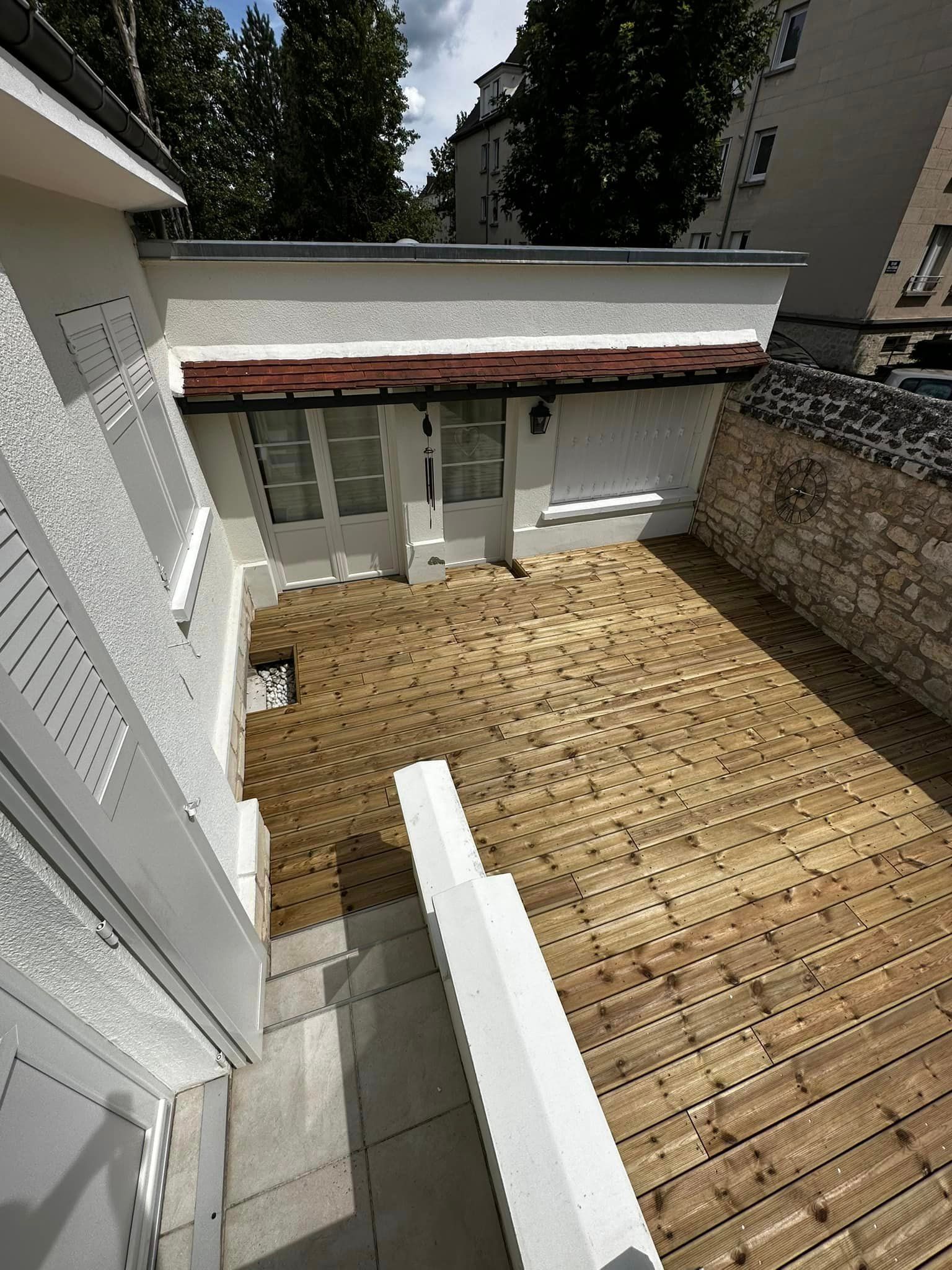 Terrasse bois vu d'en haut