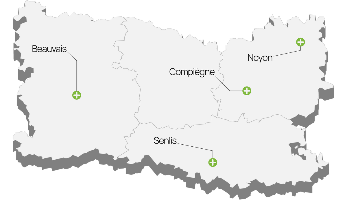 Illustration du département de l'Oise avec points d'intérêt