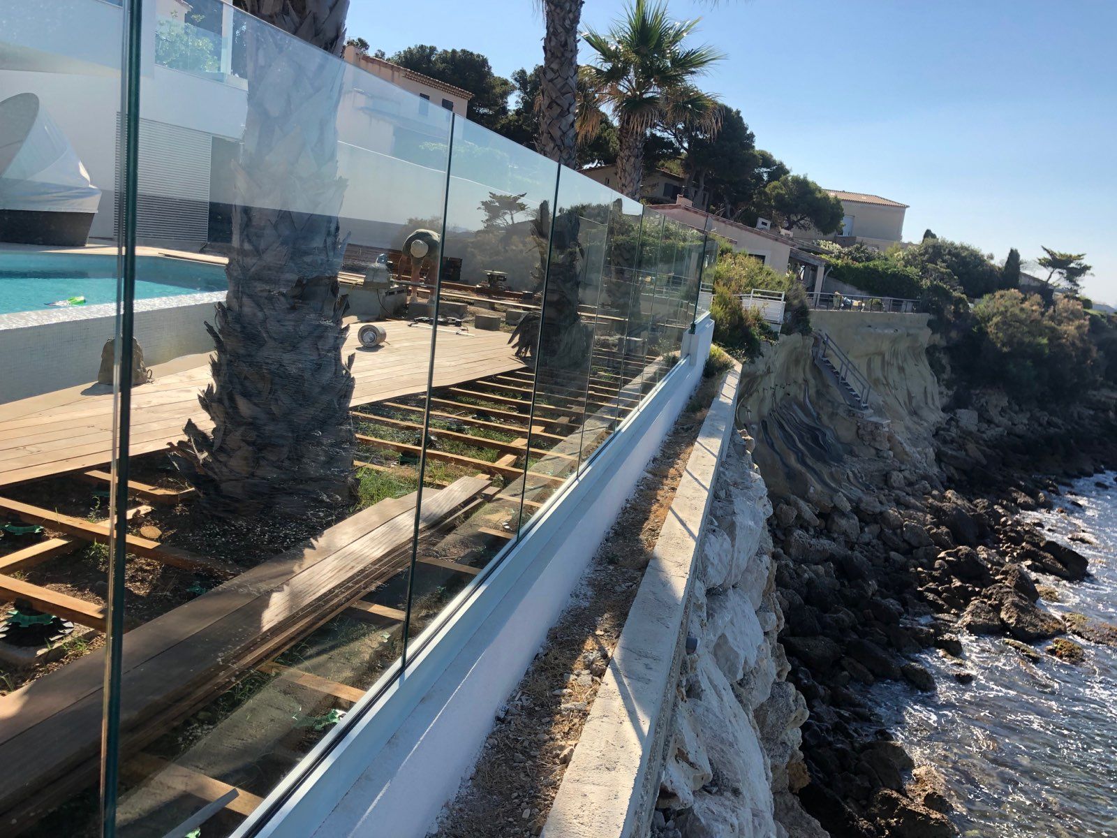 Clôture de jardin en verre