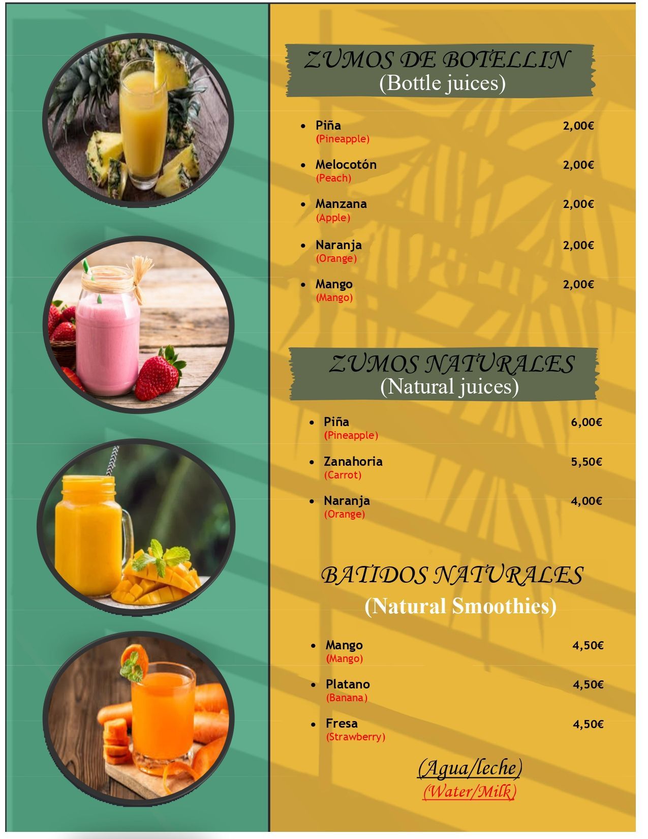 Menú del restaurante Amazonai con opciones de entradas, platos principales y bebidas; información de reservas.