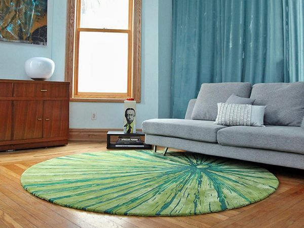 Tapis rond vert