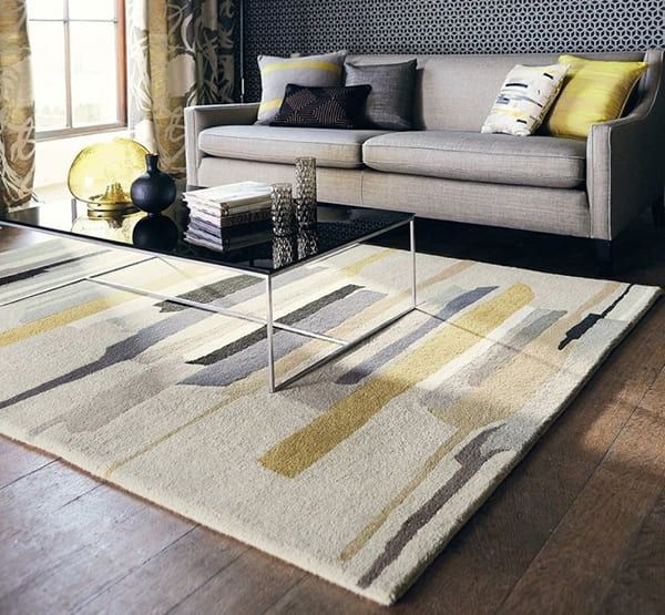 Tapis beige et gris