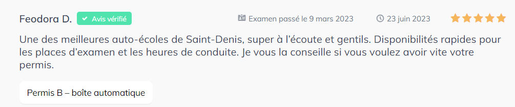 Avis auto école numéro 1