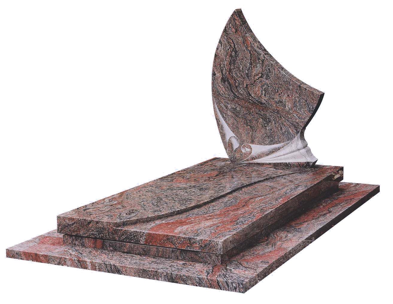 Pierre tombale en granit rouge brillant