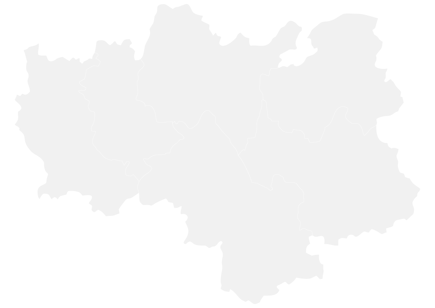 Carte du Laos en silhouette, plate et gris clair, sur fond blanc.