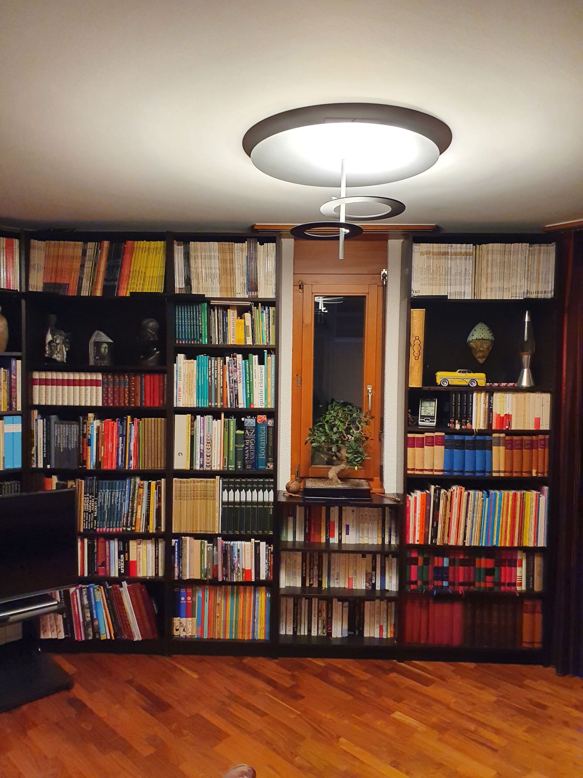 Ein Raum mit vielen Büchern in den Regalen