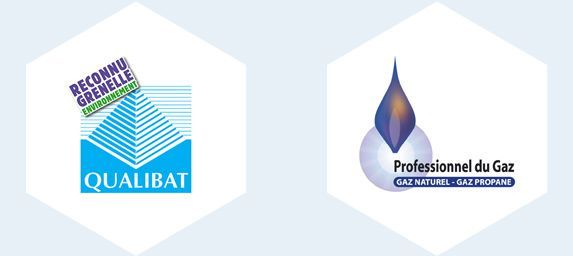 Logos Qualibat et Professionnels du Gaz.
