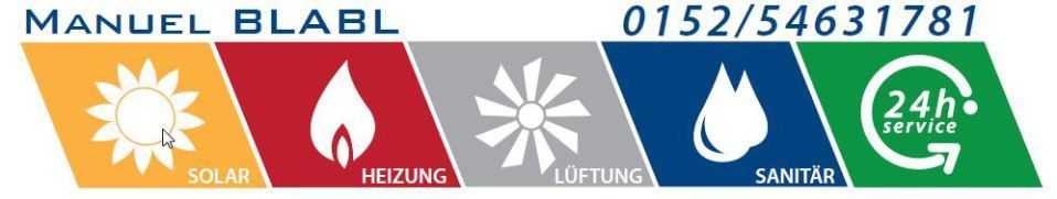MANUEL BLABL-Banner mit fünf farbenfrohen Service-Symbolen und einem grünen 24-Stunden-Abzeichen