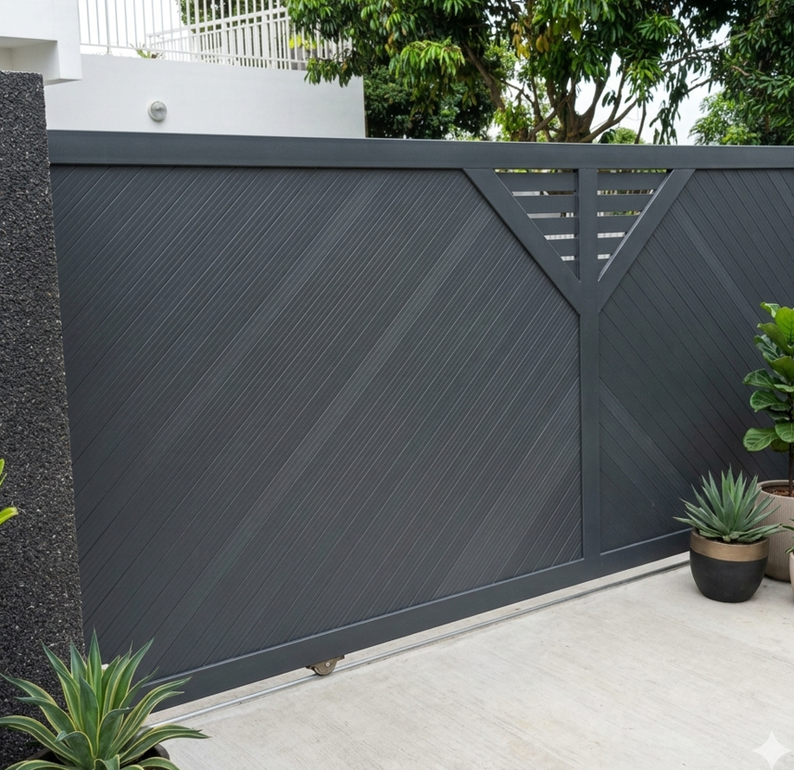 Installation de portail en aluminium