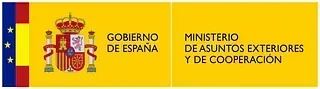 A yellow sign that says ministerio de asuntos exteriores y de cooperacion