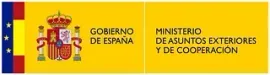A yellow sign that says ministerio de asuntos exteriores y de cooperacion
