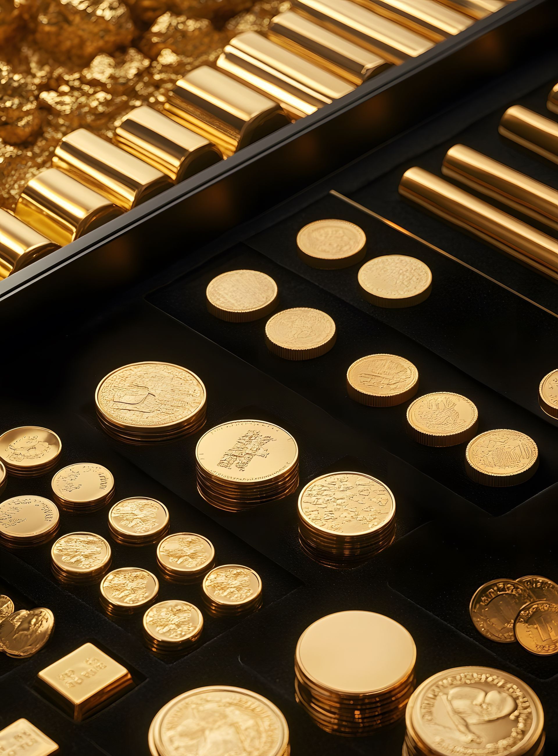 Pièces et lingot d'or