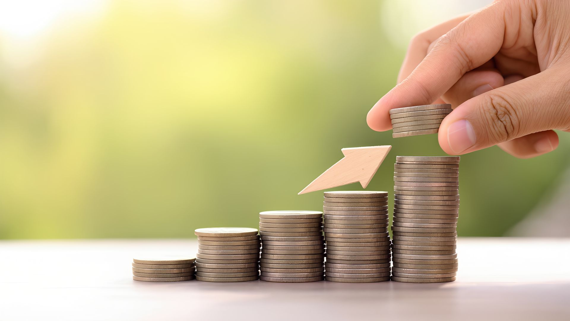 Tas de pièces pour signifer la croissance d'investissement